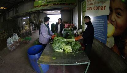 Um banco de alimentos na Argentina.