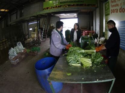 Um banco de alimentos na Argentina.