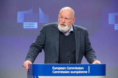 El vicepresidente de la Comisión Europea, Frans Timmermams, este miércoles.