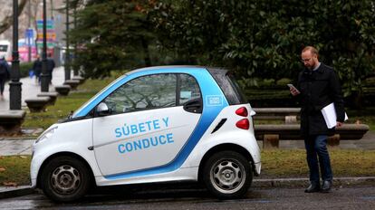 A Car2Go user getting ready to 'hop in and drive.'