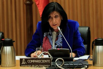 Esperanza Casteleiro, en una comparecencia en la Comisión de Defensa en el Congreso de los Diputados.