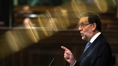 El presidente del Gobierno, Mariano Rajoy, durante una comparecencia en el Congreso, en una imagen de archivo.