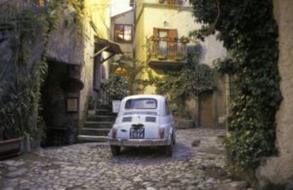 Un rincón del pueblo de Calcata (Italia).