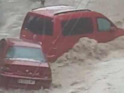 The worst-affected municipality in the region was Arganda del Rey, where heavy rainfall caused a torrent of water that swept away cars and street furniture