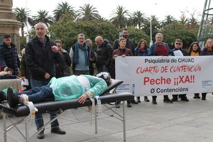 Acto celebrado hoy en el Obelisco de A Coruña.