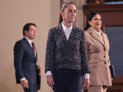 Claudia Sheinbaum durante una conferencia de prensa en Palacio Nacional en Ciudad de Mxico, el 21 de octubre de 2024.