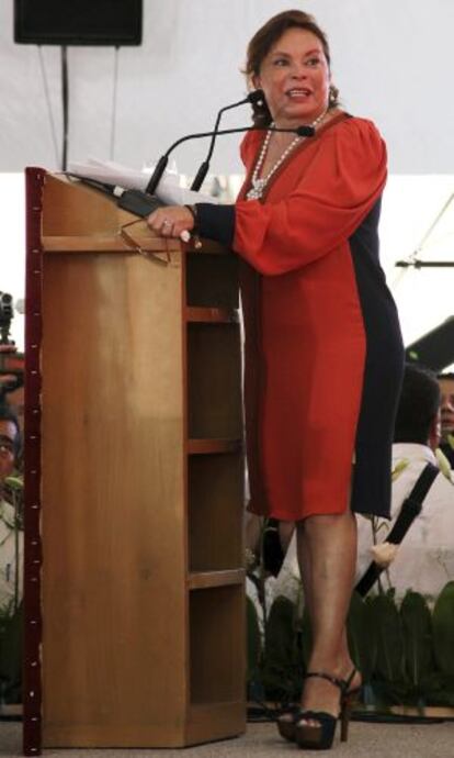Elba Esther Gordillo, en la inauguración del Congreso antes de su reelección.