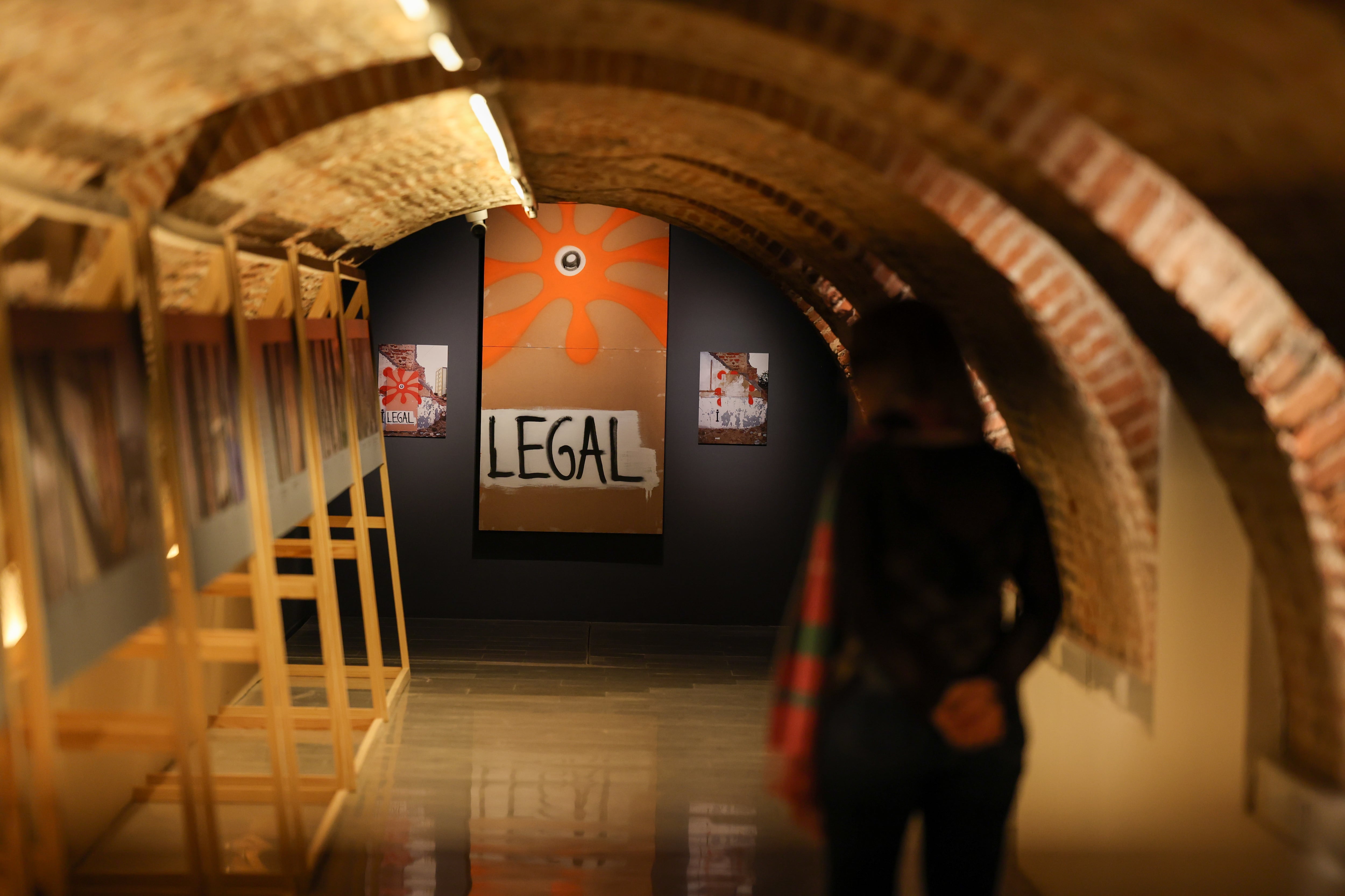 La obra del artista madrileño SUSO33 en la exposición 'Arte Urbano. De los orígenes a Bansky', en la Fundación Canal.