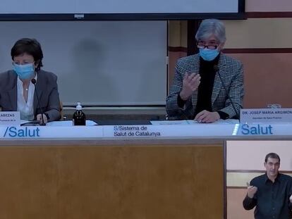 La subdirectora general de Promoción de la Salud, Carme Cabezas, y el secretario de Salud Pública, Josep Maria Argimon.