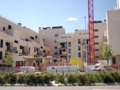 Construcción de viviendas en Valdebebas (Madrid).