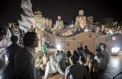 La Pedrera, durante una sesi&oacute;n nocturna.