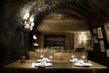 Comedor del restaurante El Capricho, en Jiménez de Jamuz, cerca de La Bañeza (León)