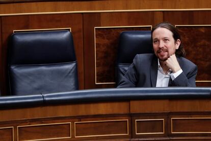 El vicepresidente segundo del Gobierno, Pablo Iglesias, esta semana en el Congreso.