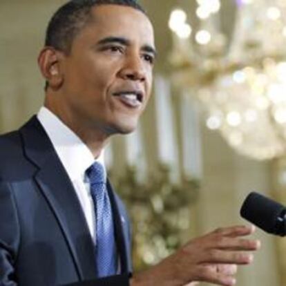 El presidente Obama, durante la rueda de prensa