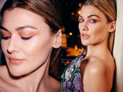 Detalles del maquillaje de Marta Nieto (de Paula Soroa para Armani Beauty).