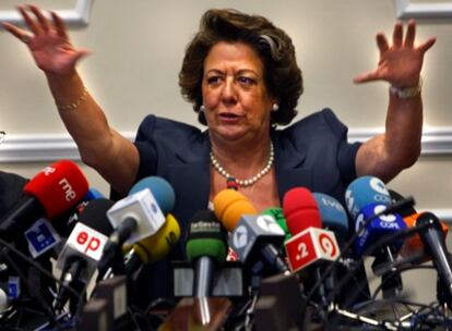 Rita Barberá, durante la rueda de prensa tras recibir a la embajadora de Malta.