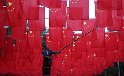 Las calles de Pekín, la capital de China, se preparan para la celebración del Día Nacional del país asiático.