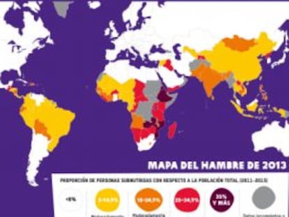 Mapa del hambre de 2013.