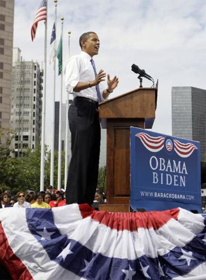 Obama, ayer durante un mitin en la localidad de Charlotte.
