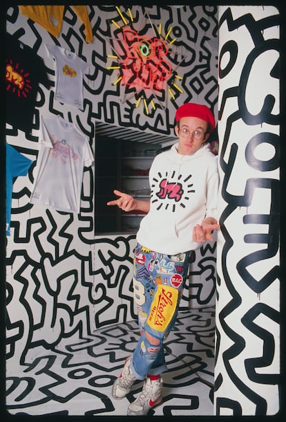 El artista, en la inauguración de su tienda Pop Shop, en el Soho de Nueva York. |