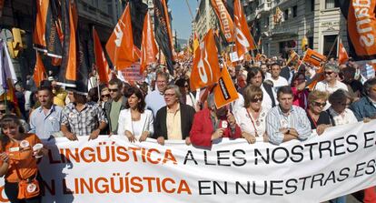 Manifestació a favor del model bilingüe a Barcelona.