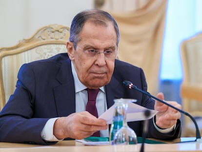 El ministro de Exteriores ruso, Sergei Lavrov, este viernes en Moscú.