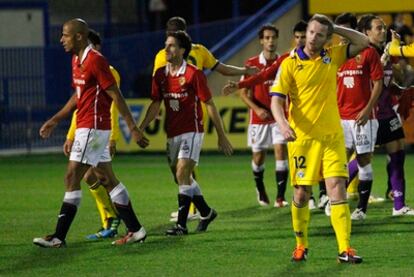 David Carney, a la conclusión del partido entre el Alcorcón y el Nàstic.