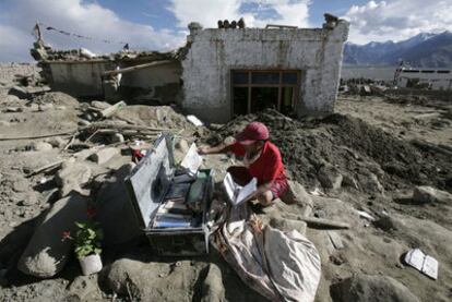 Alrededores de Leh, capital de la región de Ladakh, zona afectada por las inundaciones