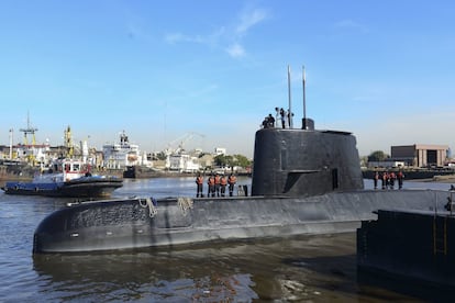 El submarino ARA San Juan en Buenos Aires.