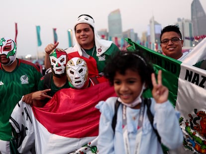 Aficionados mexicanos en Doha, días previos a la inauguración del Mundial.