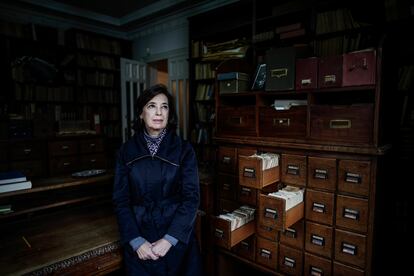 Inés Fernández-Ordóñez, académica de la Lengua y catedrática de Lengua española, en la Fundación Menéndez Pidal.