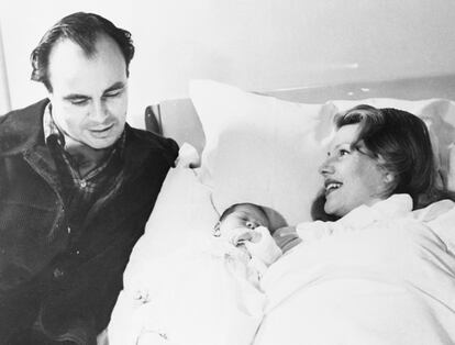 Prince Aly Khan with Rita Hayworth and Newborn Daughter