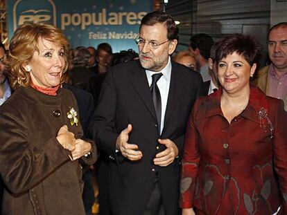 Esperanza Aguirre, Mariano Rajoy y María Ángeles Herrera