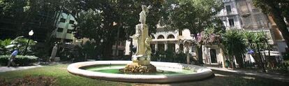 La fuente de la plaza alicantina.