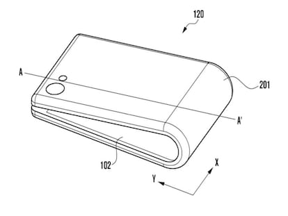 Un prototipo del &acute;smartphone&acute;plegable.