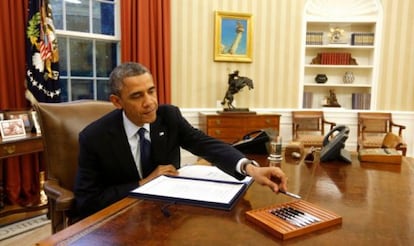 Barack Obama en el despacho Oval.
