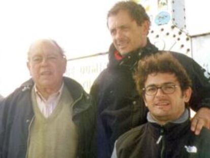 Jordi Pujol con sus hijos Pere (izquierda), Jordi y Oleguer (con gafas).