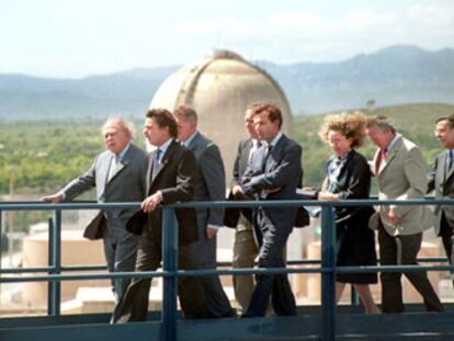 Pujol y Aznar, durante la visita a los terrenos ofrecidos para la construcción del ITER en Vandellòs.