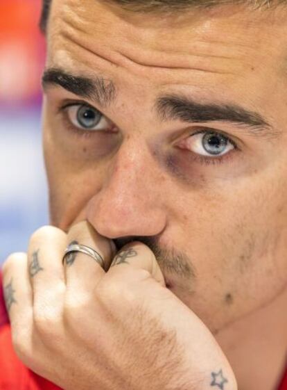 Griezmann, durante la rueda de prensa.