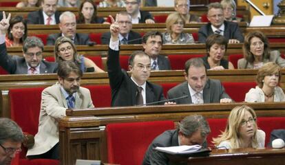 Votación en el Parlament de Cataluña.