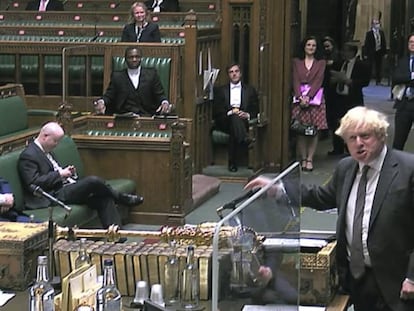 Intervención de Boris Johnson en el Parlamento británico.