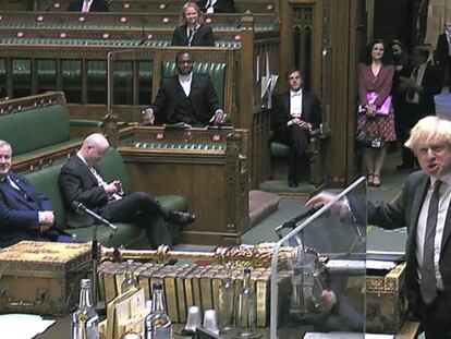 Intervención de Boris Johnson en el Parlamento británico.