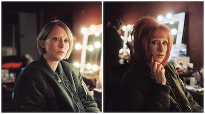 Ingrid García-Jonsson, antes y después de convertirse en Tamara para la serie 'Superestar'.