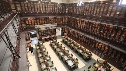 Biblioteca del Ateneo, lugar que frecuentó durante toda su vida en Madrid Benito Pérez Galdós, en 2021.