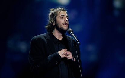 El cantante Salvador Sobral durante el festival de Eurovisión.