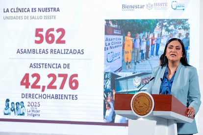 Ariadna Montiel, secretaria de Bienestar, el 3 de marzo.
