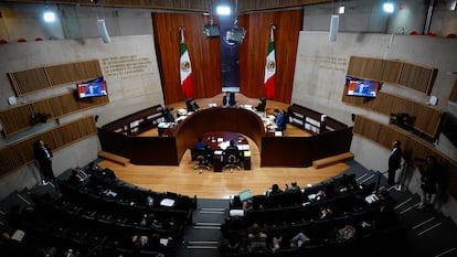 Magistrados del Tribunal Electoral del Poder Judicial de la Federación durante una sesión, en diciembre de 2023.