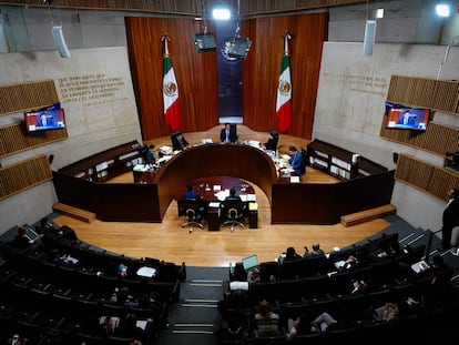 Magistrados del Tribunal Electoral del Poder Judicial de la Federación durante una sesión, en diciembre de 2023.