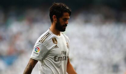 Isco, durante el partido de Liga contra el Valladolid en el Bernabéu.