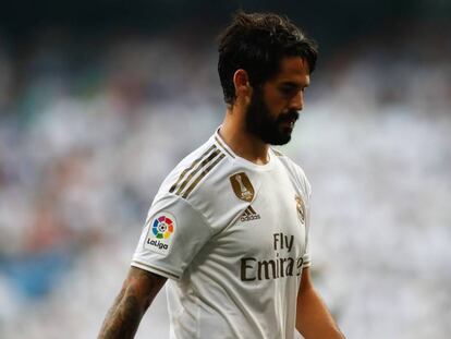 Isco, durante el partido de Liga contra el Valladolid en el Bernabéu.